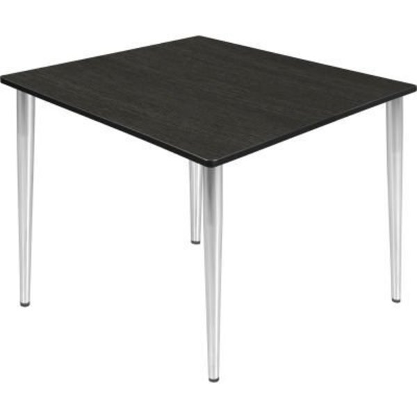 Regency Seating Regency Kahlo 48" Square Multipurpose Breakroom Tapered Leg Table, Ash Grey/ Chrome TPL4848AGCM